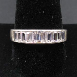 Vintage Size 10.75 Sterling Avon Glass Band Ring